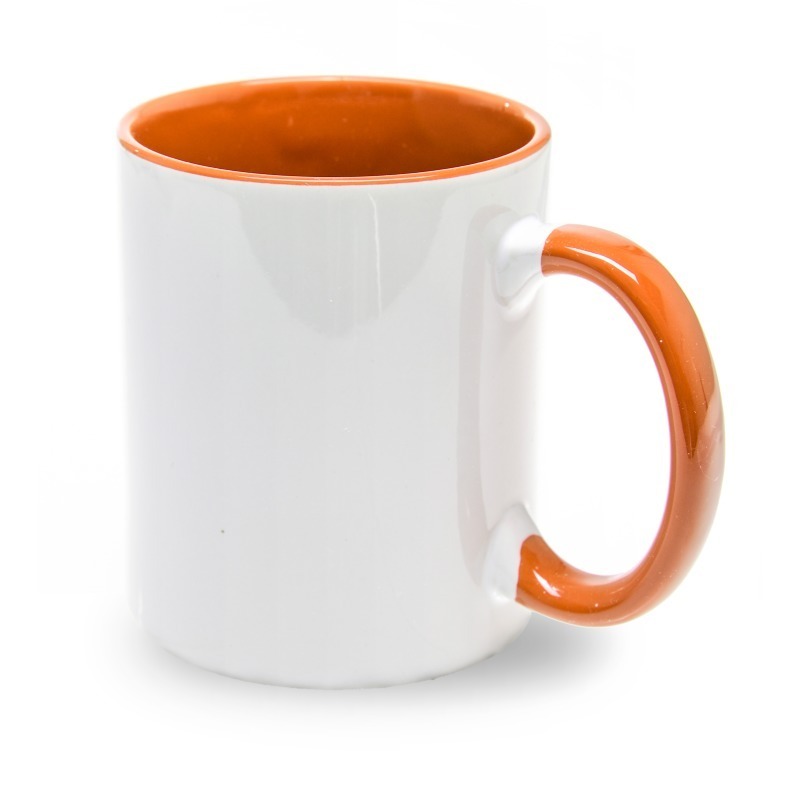 Tazon Sublimacion Interior y Mango Naranja SG 11 oz - Imagen 1