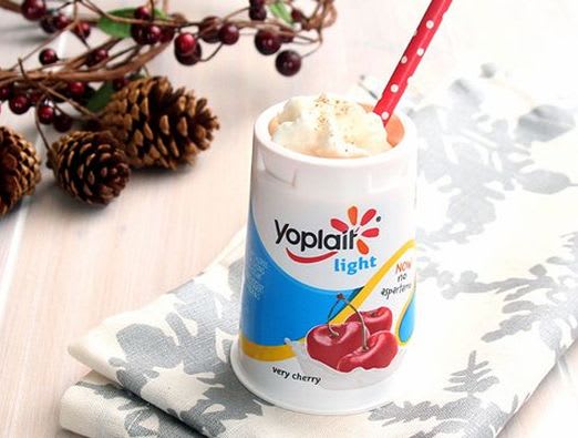 Cherry Eggnog Yogurt Cocktail