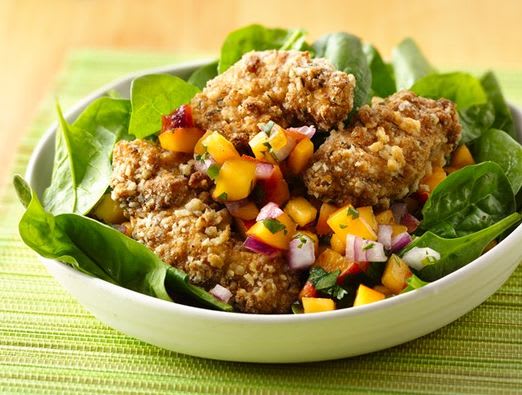 Crispy Peach Chicken Salad