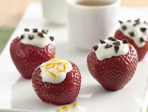 Yogurt Filled Strawberries
