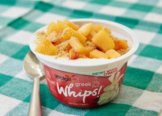 Whipped Vanilla Peach Crumble Cup