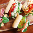 Assorted gourmet baguette rolls