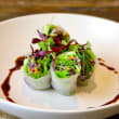 Vegetarian & crispy greens rice paper rolls