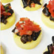 Mushroom & tomato polenta crouton
