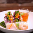 Prawns & crispy greens rice paper rolls