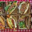 American style gourmet hut dogs