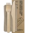 CUTLERY PACK FSC WOOD - KNIFE / FORK / NAPKIN BIOPAK (CT400)
