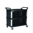 4093-BK CART / TROLLEY UTILITY 3 SHELF ENCLOSED 3 SIDES BLACK RUBBERMAID
