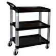 TR105 TROLLEY UTILITY 3 SHELF BLACK 800X380X880MM SINGLE HANDLE SUNNEX
