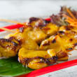 Satay chicken skewers