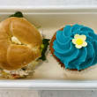 Flower Cupcake & Mini Bagel