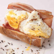 Bacon & egg baguette