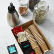 Brewed ‘single origin’ coffee and ‘T2’ tea selections