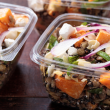 Barley with pumpkin, lentils, feta, almonds & tahini dressing