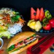Banh mi, noodle salad & fruit platter