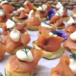 Smoked salmon blini