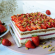 Strawberry, Cream & Pistacchio Cake