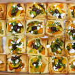 Savoury puff pastry squares