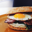 Bacon and egg bagel