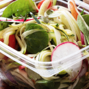 Zucchini noodles with pesto and chargrilled vegetables