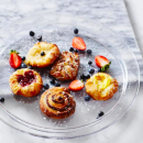 Mini European Pastries With Freshly Cut Strawberries