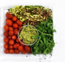 Raw zucchini noodles salad