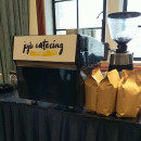 Coffee cart with barista