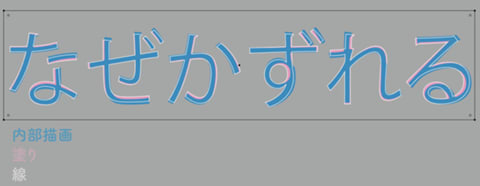 フォントの文字色を一部変えようと内部描画でボックスで覆ったら表示がずれるこの原理なぁに。。