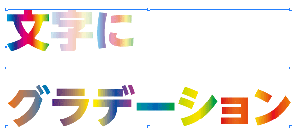 Illustratorで文字をアウトライン化しないで 1文字ずつグラデーションを指定する Dtpサポート情報