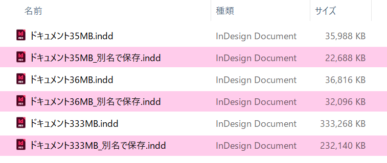 Adobe InDesignドキュメントを「別名で保存」した3点