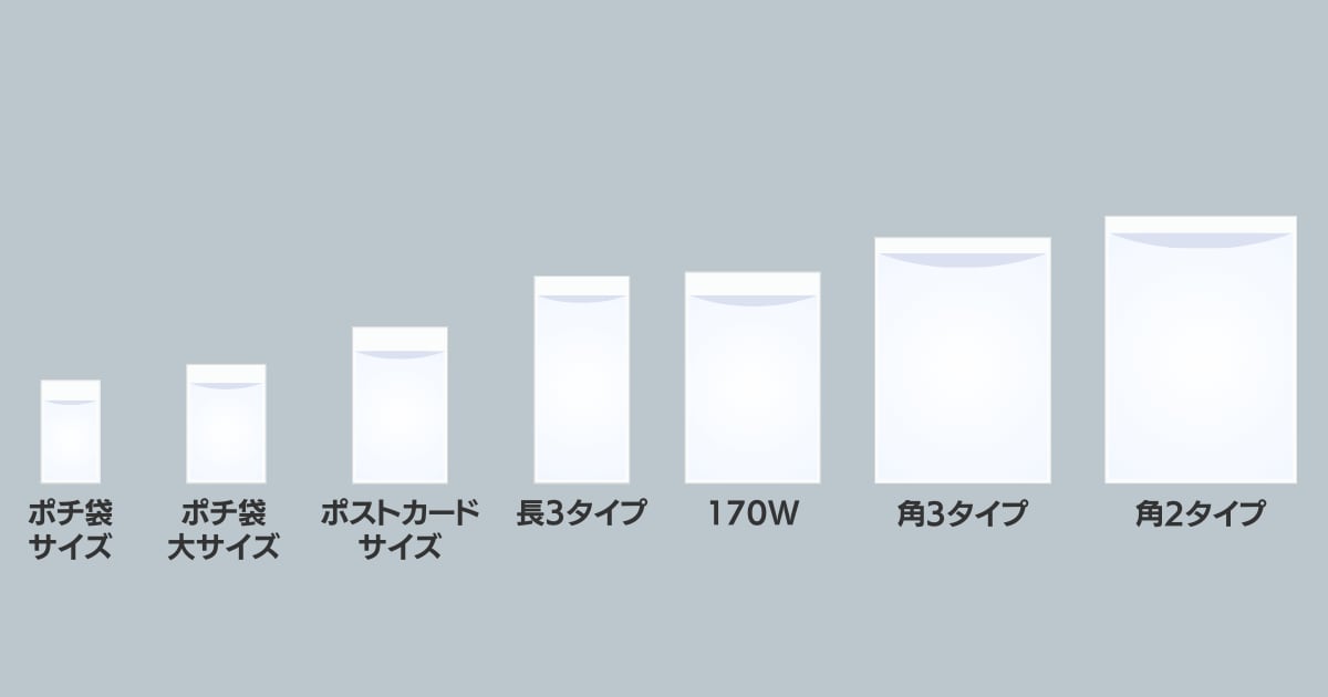 グラスパック平袋 既製品サイズラインナップ