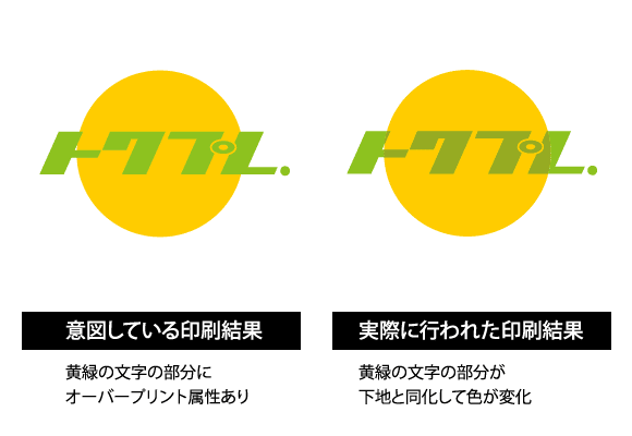 不適切なオーバープリントの例(2)