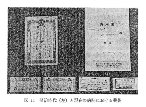 明治時代の薬袋（出典：1987・薬史学雑誌 Vol.22, No.2, P64）