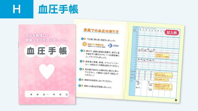 血圧手帳 見開きで2週間分書き込める 薬局様が気軽に配布できる価格で提供 薬袋の吉田印刷所