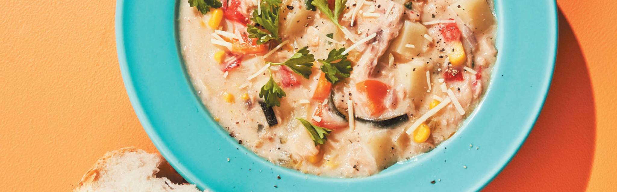 Potato corn and tuna chowder