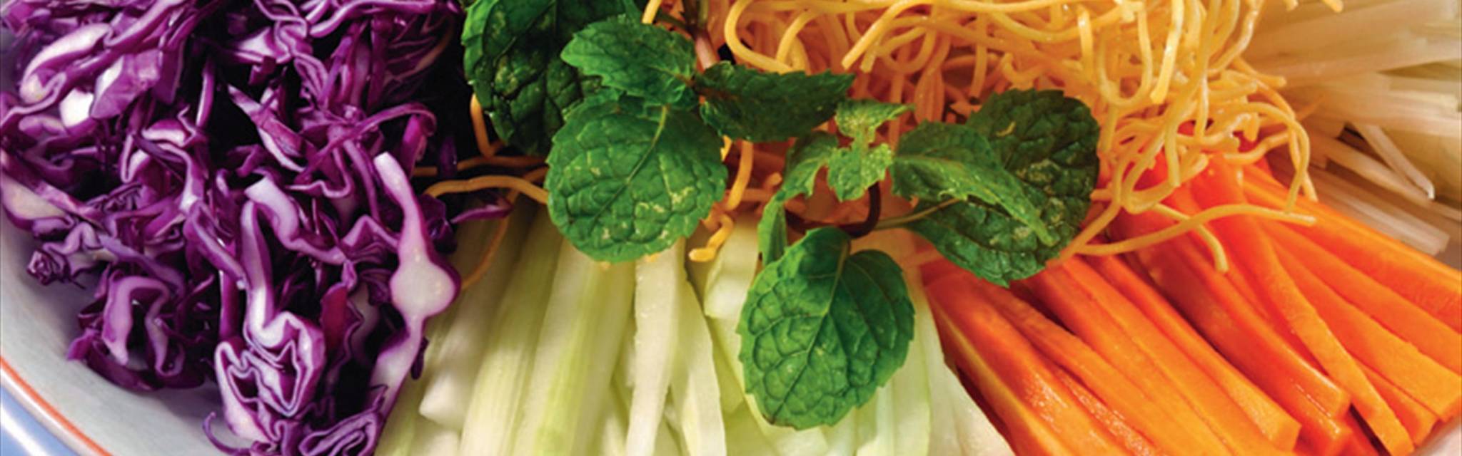 Fried egg noodle tofu and vegetable salad