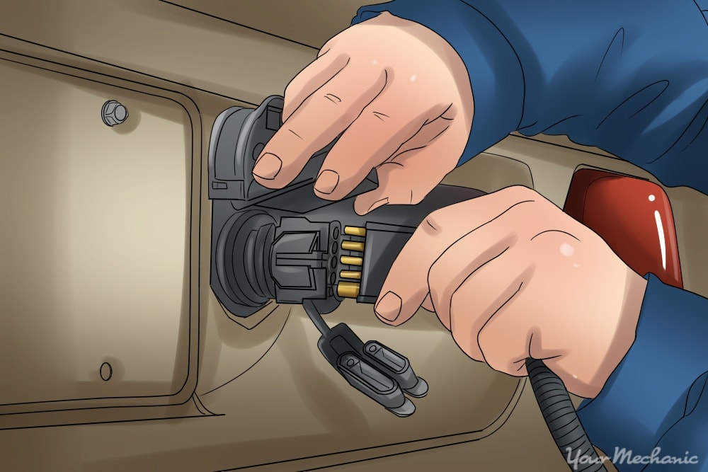 attaching safety cables to the car