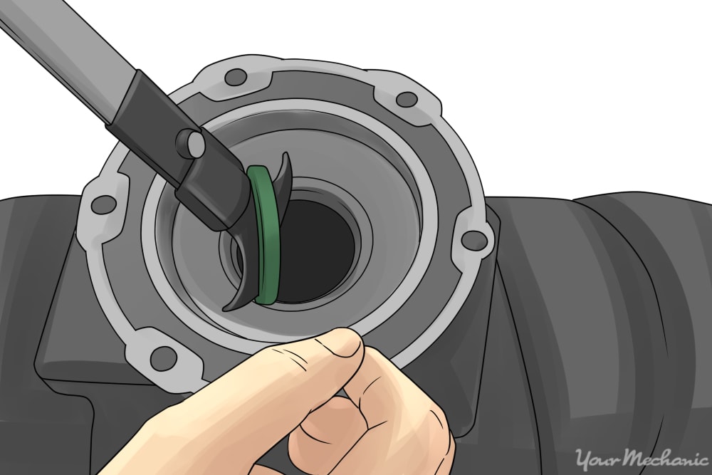 oil seal being removed with oil seal puller