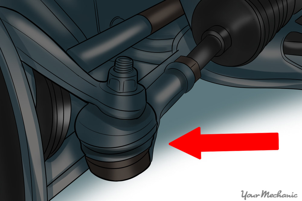 showing a ball joint on a vehicle