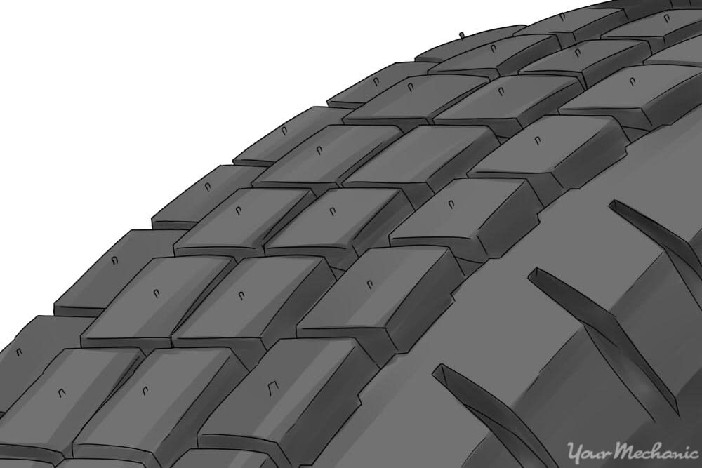 snow tire with many sipes in the thread