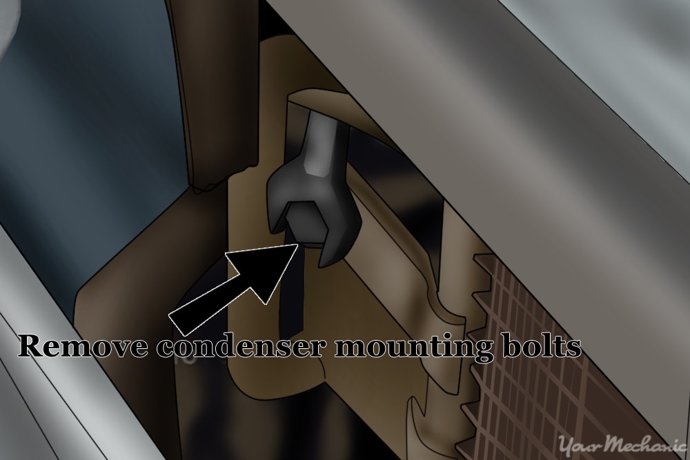 removing the condenser mounting bolts