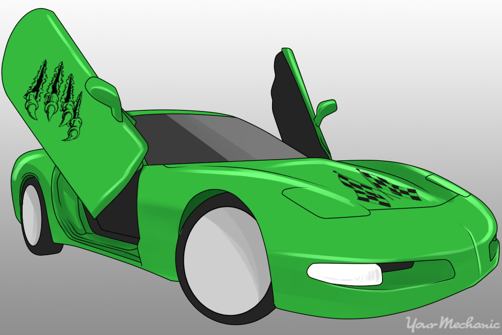 lime green paint job onto car