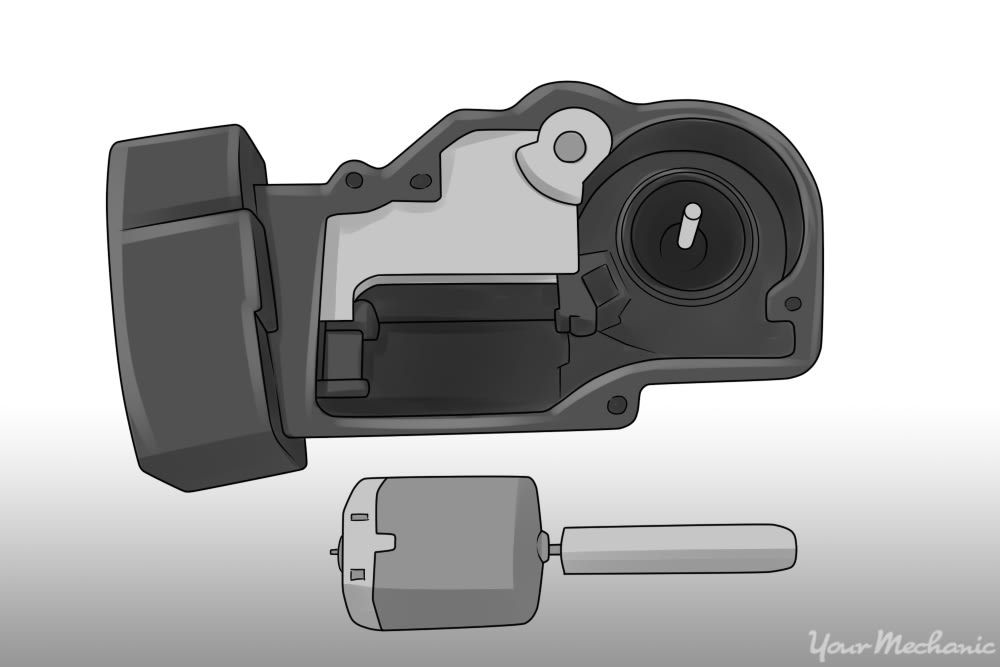 actuator with its gear motor and worm gear removed