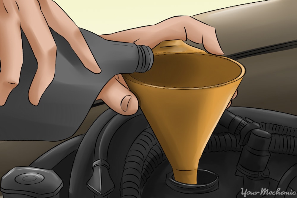 How much oil put in car top