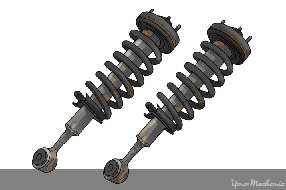 Struts on a vehicle
