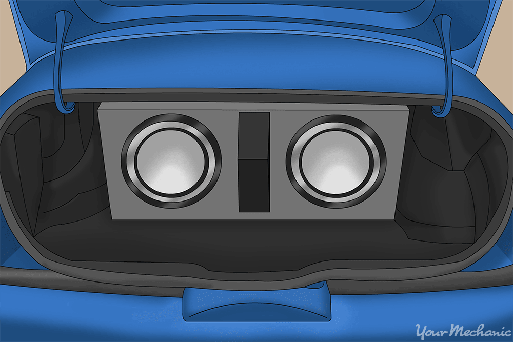 speaker box inside of trunk