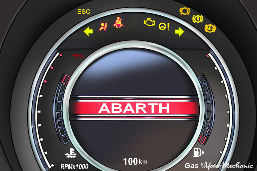 Warning lights on fiat 500 top