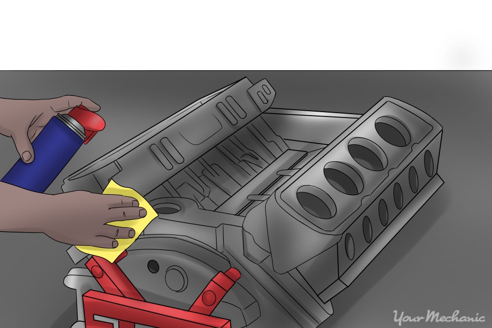 cleaning disassembled short block