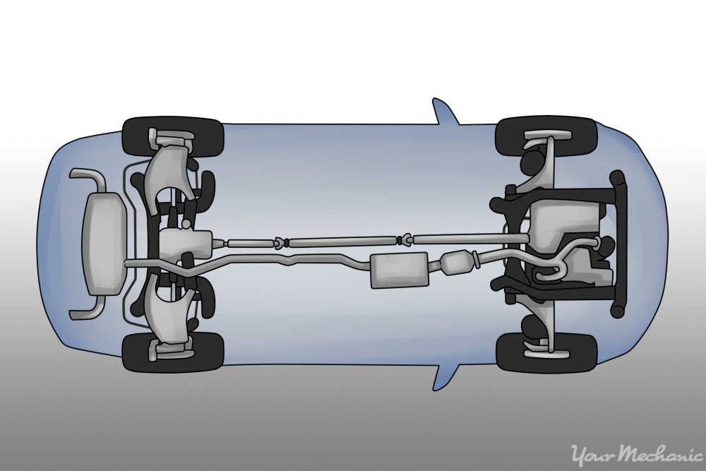 image showing front and rear driveshaft