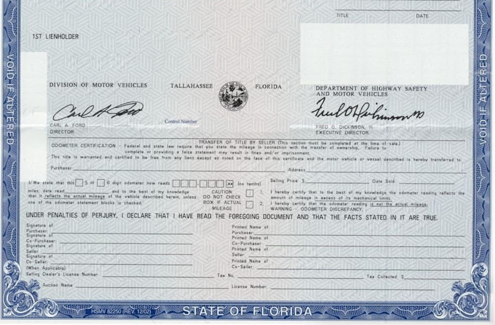 florida dmv certificate o f title